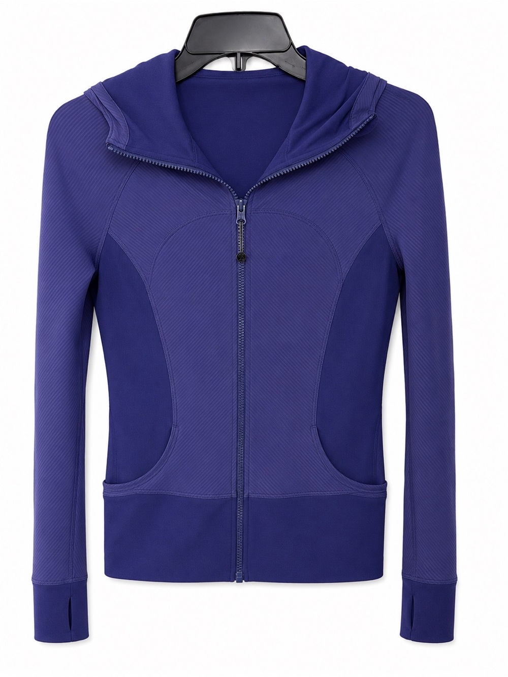 Lululemon In Flux Jacket Hoodie Reversible Navy Size 6 Thumbholes - Picture 7 of 11
